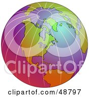 Royalty Free RF Clipart Illustration Of A Lined Colorful And Gradient Globe