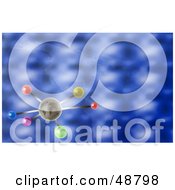 Poster, Art Print Of Earth Molecule On A Faint Atlas Blue Background