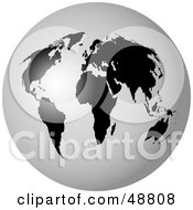 Royalty Free RF Clipart Illustration Of A Black And White World Globe