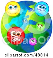 Poster, Art Print Of Emotional World With Moody Faces
