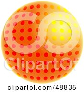 Poster, Art Print Of Gradient Orange And Yellow Dotted Globe