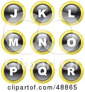 Royalty Free RF Clipart Illustration Of A Digital Collage Of Black White And Yellow J Through R Letter Icons by Prawny