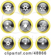 Royalty Free RF Clipart Illustration Of A Digital Collage Of Black White And Yellow Star Icons by Prawny