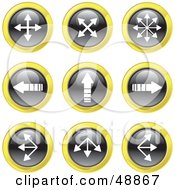 Digital Collage Of Black White And Yellow Pointing Arrow Icons