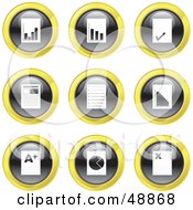Poster, Art Print Of Digital Collage Of Black White And Yellow Document Icons