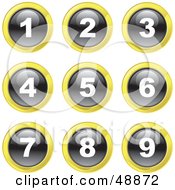 Poster, Art Print Of Digital Collage Of Black White And Yellow Number Icons