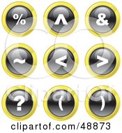 Digital Collage Of Black White And Yellow Keyboard Symbol Icons