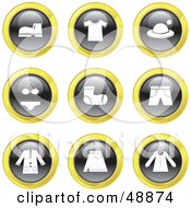 Digital Collage Of Black White And Yellow Clothing Icons