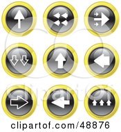 Royalty Free RF Clipart Illustration Of A Digital Collage Of Black White And Yellow Arrow Icons