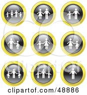 Royalty Free RF Clipart Illustration Of A Digital Collage Of Black White And Yellow Family Icons