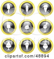 Royalty Free RF Clipart Illustration Of A Digital Collage Of Black White And Yellow Ice Cream Icons by Prawny