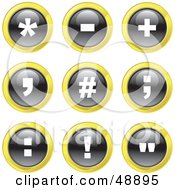 Poster, Art Print Of Digital Collage Of Black White And Yellow Punctuation Icons