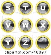 Digital Collage Of Black White And Yellow S Through Z Letter Icons
