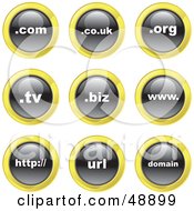 Digital Collage Of Black White And Yellow Domain Icons