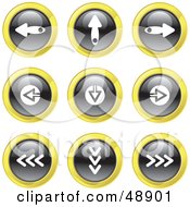 Royalty Free RF Clipart Illustration Of A Digital Collage Of Black White And Yellow Digital Arrow Icons