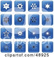 Royalty Free RF Clipart Illustration Of A Digital Collage Of Square Blue Black And White Star Icons