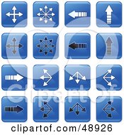 Digital Collage Of Square Blue Black And White Directional Arrow Icons