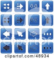 Digital Collage Of Square Blue Black And White Arrow Icons