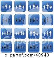 Royalty Free RF Clipart Illustration Of A Digital Collage Of Square Blue Black And White Parenting Icons