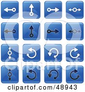 Royalty Free RF Clipart Illustration Of A Digital Collage Of Square Blue Black And White Dial Arrow Icons