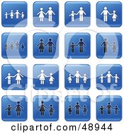 Royalty Free RF Clipart Illustration Of A Digital Collage Of Square Blue Black And White Family Icons