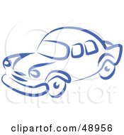Royalty Free RF Clipart Illustration Of A Blue Car