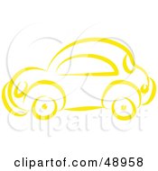 Royalty Free RF Clipart Illustration Of A Yellow Car