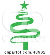Royalty Free RF Clipart Illustration Of A Green Squiggle Christmas Tree by Prawny