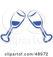 Royalty Free RF Clipart Illustration Of Blue Toasting Wine Glasses by Prawny