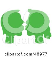 Poster, Art Print Of Green Kissing Silhouetted Couple