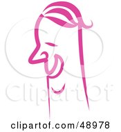 Royalty Free RF Clipart Illustration Of A Pink Mans Face
