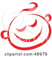 Poster, Art Print Of Red Happy Childs Face