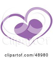 Royalty Free RF Clipart Illustration Of A Purple Outlined Heart