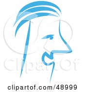 Royalty Free RF Clipart Illustration Of A Blue Guys Face