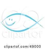Royalty Free RF Clipart Illustration Of A Happy Blue Jesus Fish