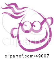 Royalty Free RF Clipart Illustration Of A Purple Happy Childs Face