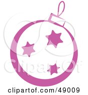Royalty Free RF Clipart Illustration Of A Pink Bauble Ornament by Prawny