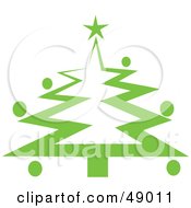 Poster, Art Print Of Green Retro Christmas Tree