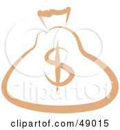 Royalty Free RF Clipart Illustration Of A Bown Money Sack