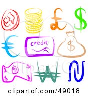 Royalty Free RF Clipart Illustration Of A Digital Collage Of Money Items