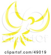 Royalty Free RF Clipart Illustration Of A Yellow Dove