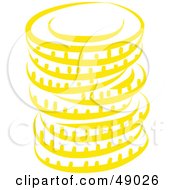 Poster, Art Print Of Yellow Stack Of Coins