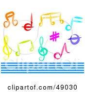 Royalty Free RF Clipart Illustration Of A Colorful Digital Collage Of Music Items by Prawny
