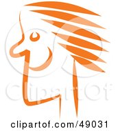 Royalty Free RF Clipart Illustration Of An Orange Mans Face