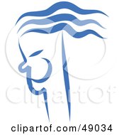 Royalty Free RF Clipart Illustration Of A Blue Mans Face