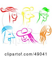 Royalty Free RF Clipart Illustration Of A Colorful Digital Collage Of Happy Male And Female Faces