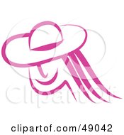 Poster, Art Print Of Pink Woman With A Hat