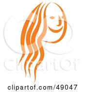 Poster, Art Print Of Orange Woman With Long Hair