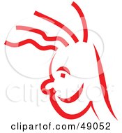 Royalty Free RF Clipart Illustration Of A Red Mans Face