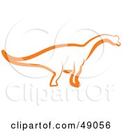 Poster, Art Print Of Orange Apatosaurus